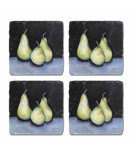 Midnight Pears Coasters x4