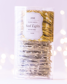 20M Outdoor Silver Seed Lights Plug In-seed-lights-Tessa Mae's with Attitude | Gifts and Homewares | Mapua NZ