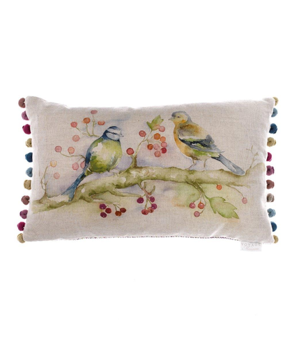 Birdies Floral Linen Cushion
