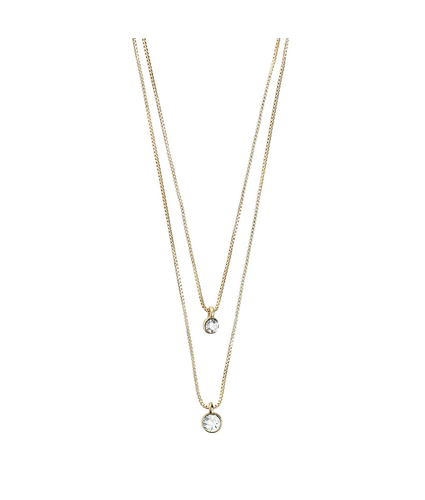 Lucia Pi Necklace Gold Plated Double
