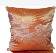ON SALE Slilver Palm Orange Cushion