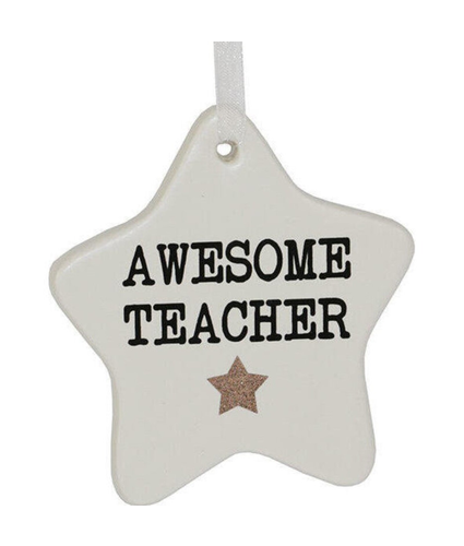 Hanging Ceramic Star Awesome Teacher