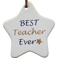 Hanging Ceramic Star Best Teacher Ever