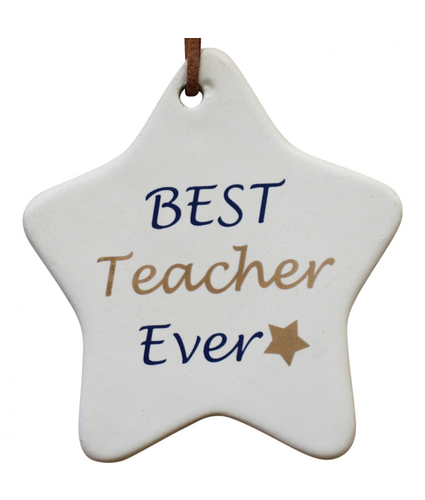 Hanging Ceramic Star Best Teacher Ever