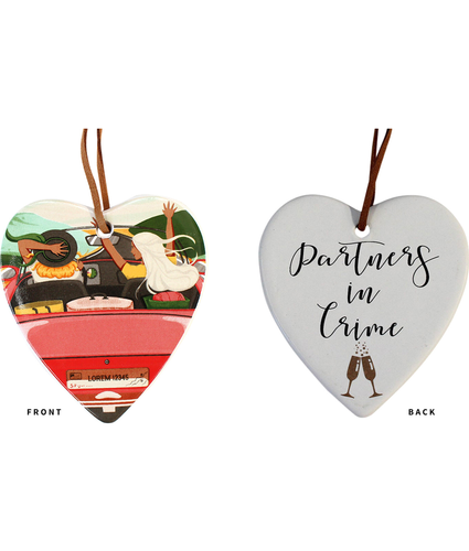 Hanging Ceramic Heart Partners In Crime