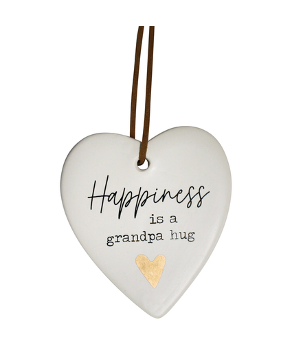 Hanging Ceramic Heart Grandpa Hug