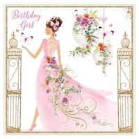 Pink Floral Dress Card