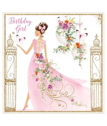 Pink Floral Dress Card