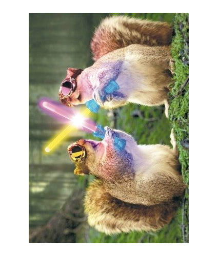 Squirrels With Glow Sticks Card