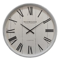 Westminster White Clock 76cm