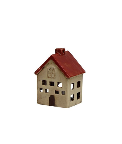 ALSACE TEA LIGHT VILLA RED WHITE