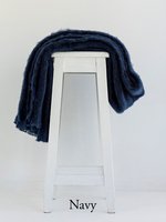 Mohair Navy Knee Throw