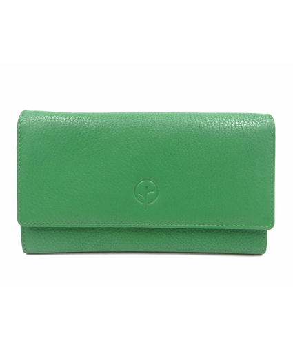 Large Leather Purse Green