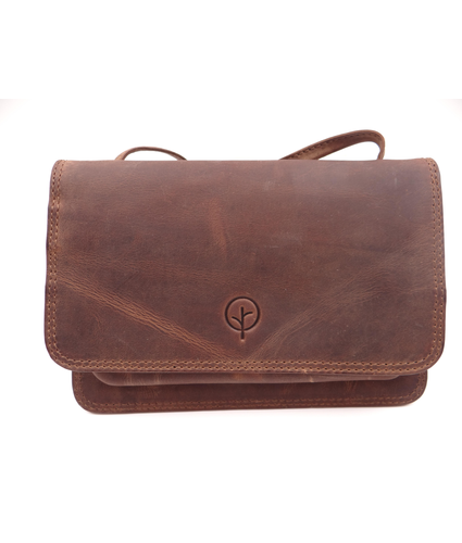 Brownl Cross Body Leather Bag 
