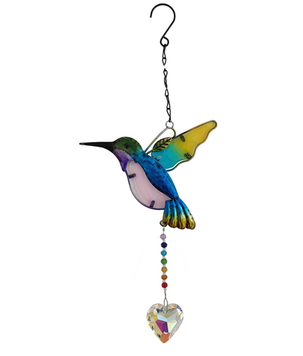 Hummingbird with crystal heart
