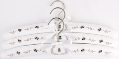 Embroidered Coat Hangers Bee White