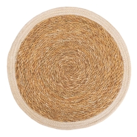 Jute Round Off White Trim Placemat