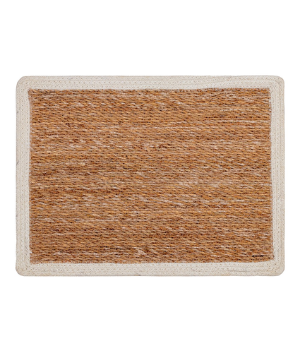 Jute Rectangle Off White Trim Placemat