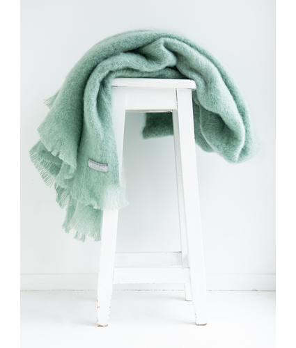 NZ Mohair Knee Throw - Mint 