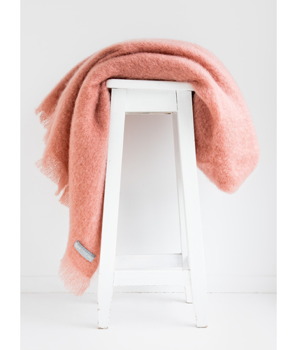 NZ Rose Pink Mohair Knee Throw
