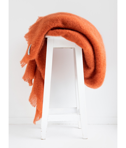 NZ Mohair Throw - Terracotta 