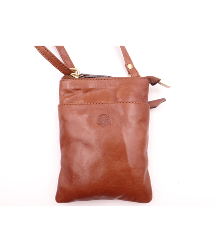 Tan Small Pouch Cross Body Leather Bag
