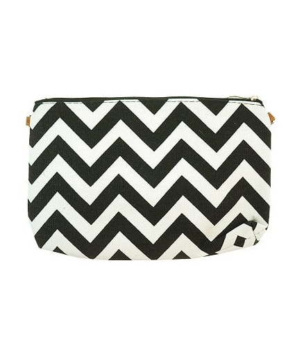 Black Zig Zag Cosmetic Bag