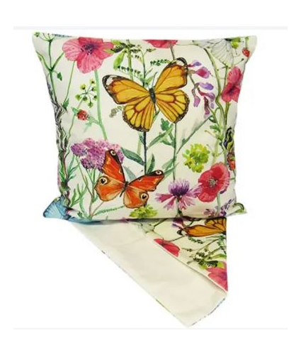 ON SALE Wildflowe & Butterfly Cushion