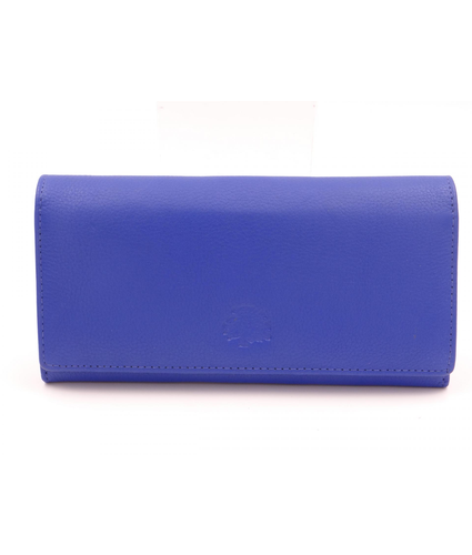 Leather Large Purse with coin purse - Cobalt