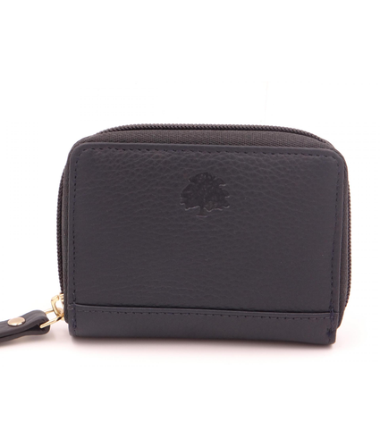  Navy Leather Card Purse