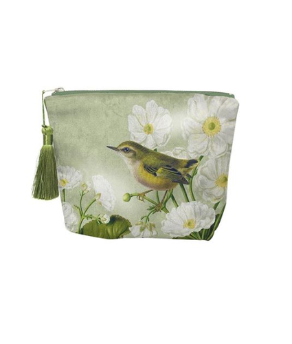 Birds & Botanicals Rifleman Velvet Cosmetic Bag