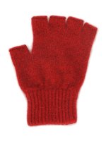 NZ Possum Merino Fingerless Gloves Red Large