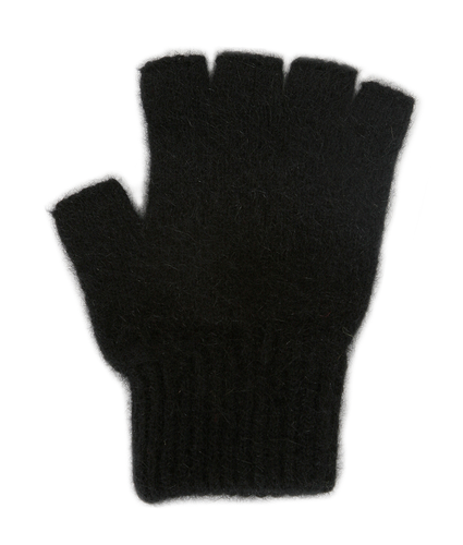 Possum/Merino Fingerless Gloves Black Large