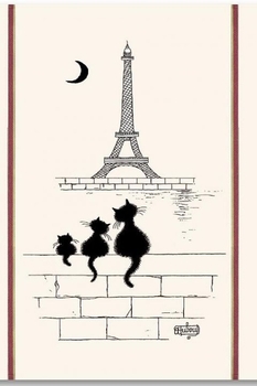 Cat Effiel Tower teatowel-french-range-Tessa Mae's with Attitude | Gifts and Homewares | Mapua NZ