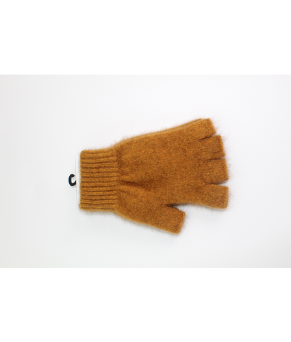 NZ Possum Merino Fingerless Gloves Gold Small