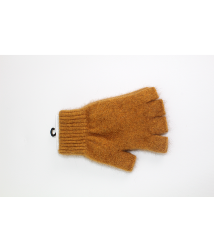 NZ Possum Merino Fingerless Gloves Gold Large
