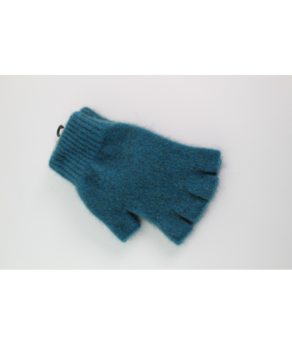 NZ Possum Merino Fingerless Gloves Teal Small