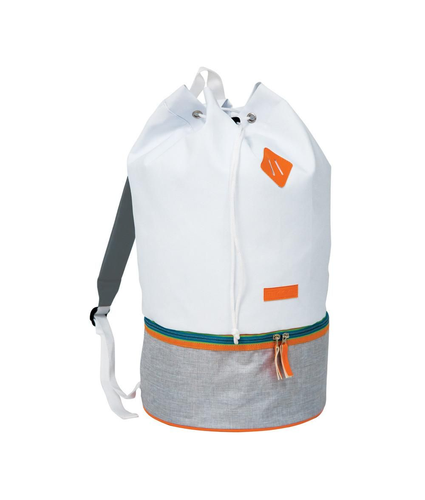 Fitkick Foldable Duffle Bag in White/Orange