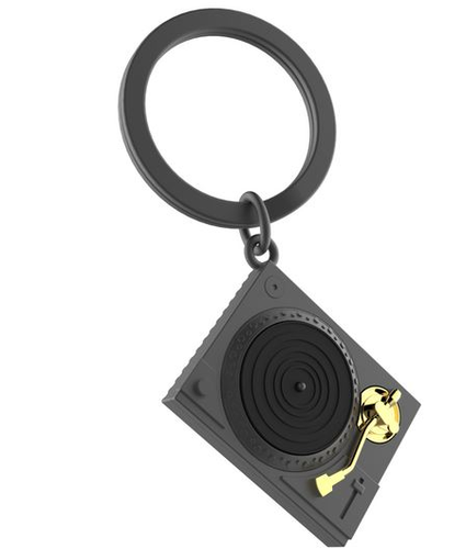 Black Turntable Keyring