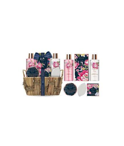 Women's Peony 6 piece gift set in gift basket