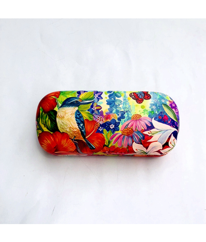 Sunglasses Case Flower and Kingfisher NZ Artist