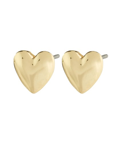 Sophia Recycled Heart Earrings Gold Plated