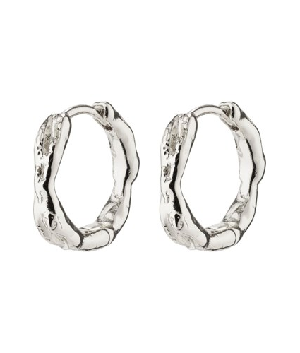 Eddy Recycled Organic Shaped Silverplated Hoops