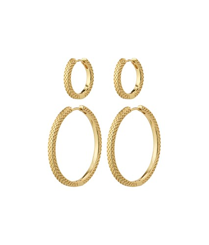 Pulse Recycled Gold Plated Earrings 2 set