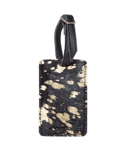 Sale Black Cow Hide Luggage Tag