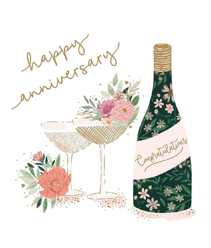 Happy Anniversary Champagne Card