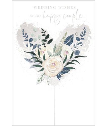Wedding Wishes Heart Card large Azalea