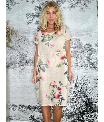 Beige Thorn Rose Blossom Dress 