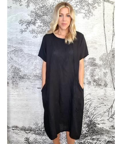 Black Plain Soft V Neck Maxi Dress