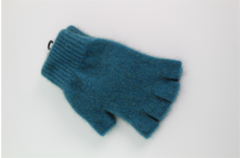 NZ Possum Merino Fingerless Gloves Teal Large
